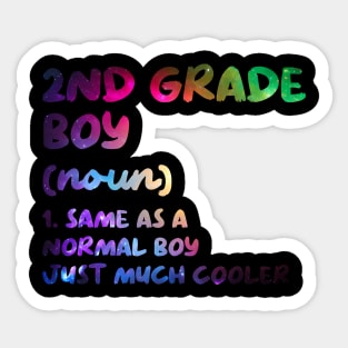 2nd Grade Boy Definition Funny Back To School Student Sticker